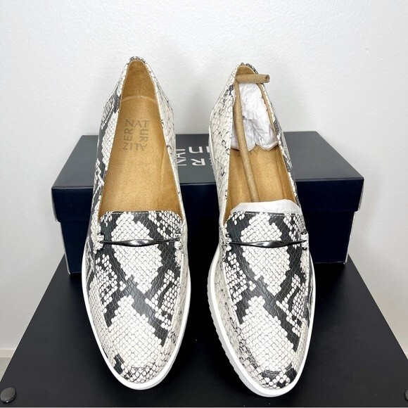 Naturalizer Monochrome Snake Print Loafers - Picture 2 of 7